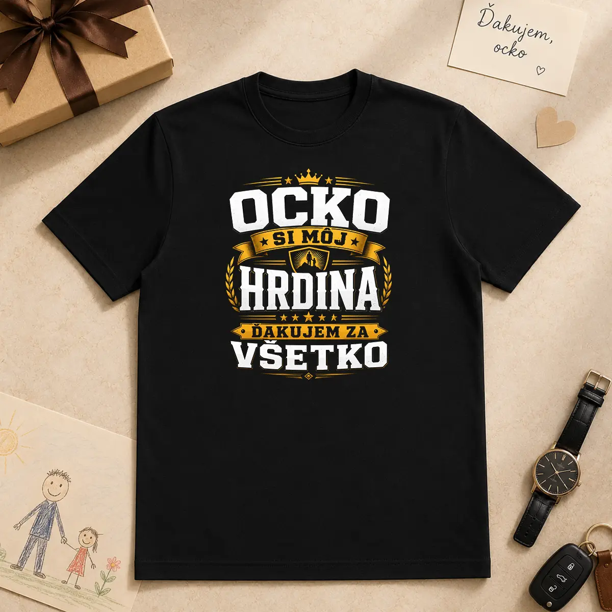 Tričko – Ocko, si môj hrdina. Ďakujem za všetko – Obrázok 2