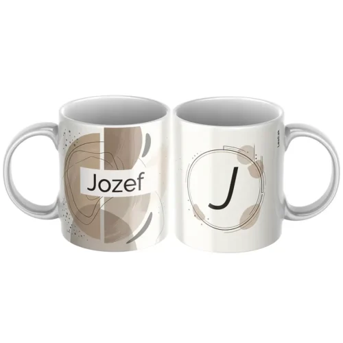 hrncek-s-menom-Jazef Keramický hrnček s menom Jozef a zemito-abstraktným motívom