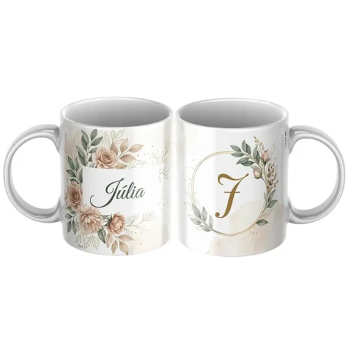 hrncek-s-menom-Julia Keramický hrnček s menom Júlia a vintage kvetinovým motívom