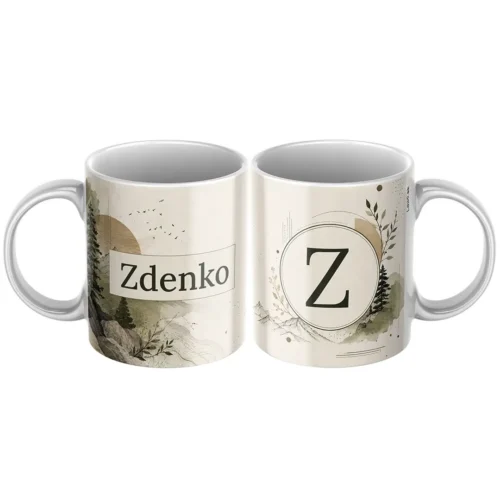 hrncek-s-menom-Zdenko Keramický hrnček s menom Zdenko a horským motívom