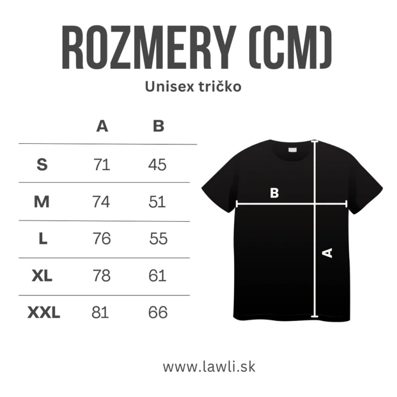 tricka-rozmery-lawli Tričko – 20 nebrzdím, idem ďalej